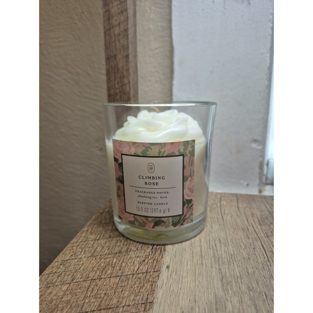 Threshold Climbing Rose Sculpted Wax Jar Candle 10.5oz White Single Wick Target